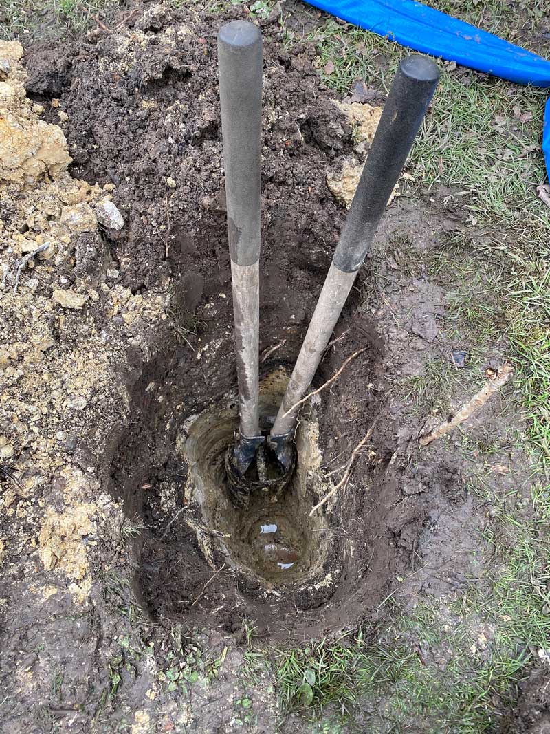 Pond blocked pipe